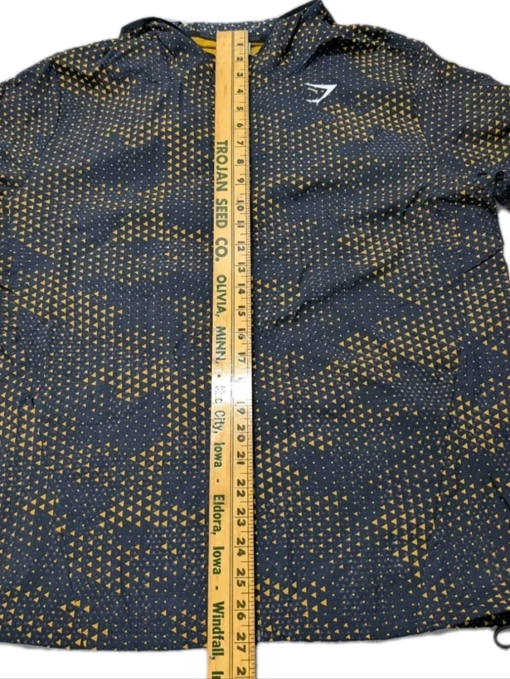 Title: Gymshark Sport Windbreaker Jacket Men's L Black Turmeric Triangle EUC - Picture 14 of 16
